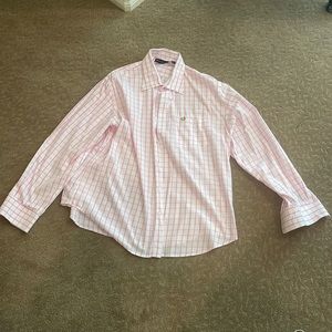 Masters Clubhouse Collection Pink/White Plaid Button Down XL